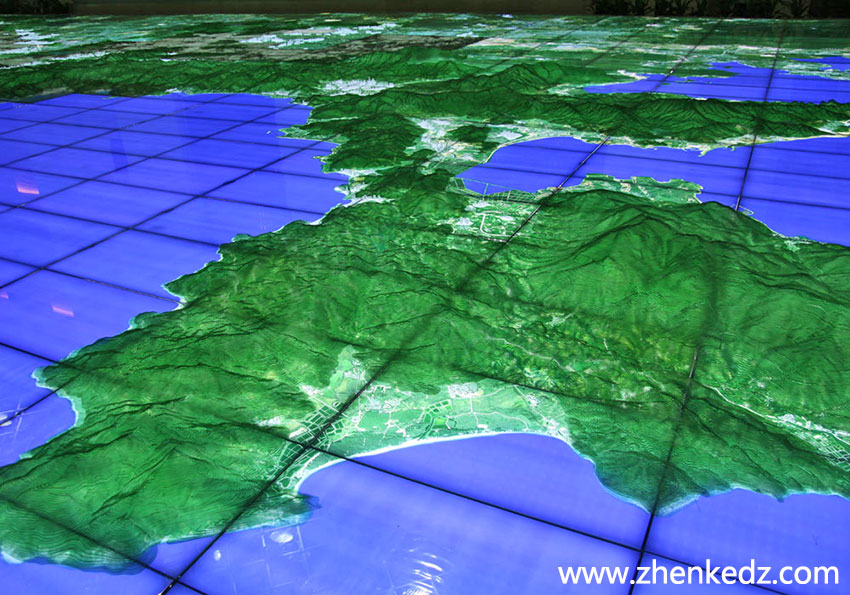 珠海国土资源局地面投影互动全景效果